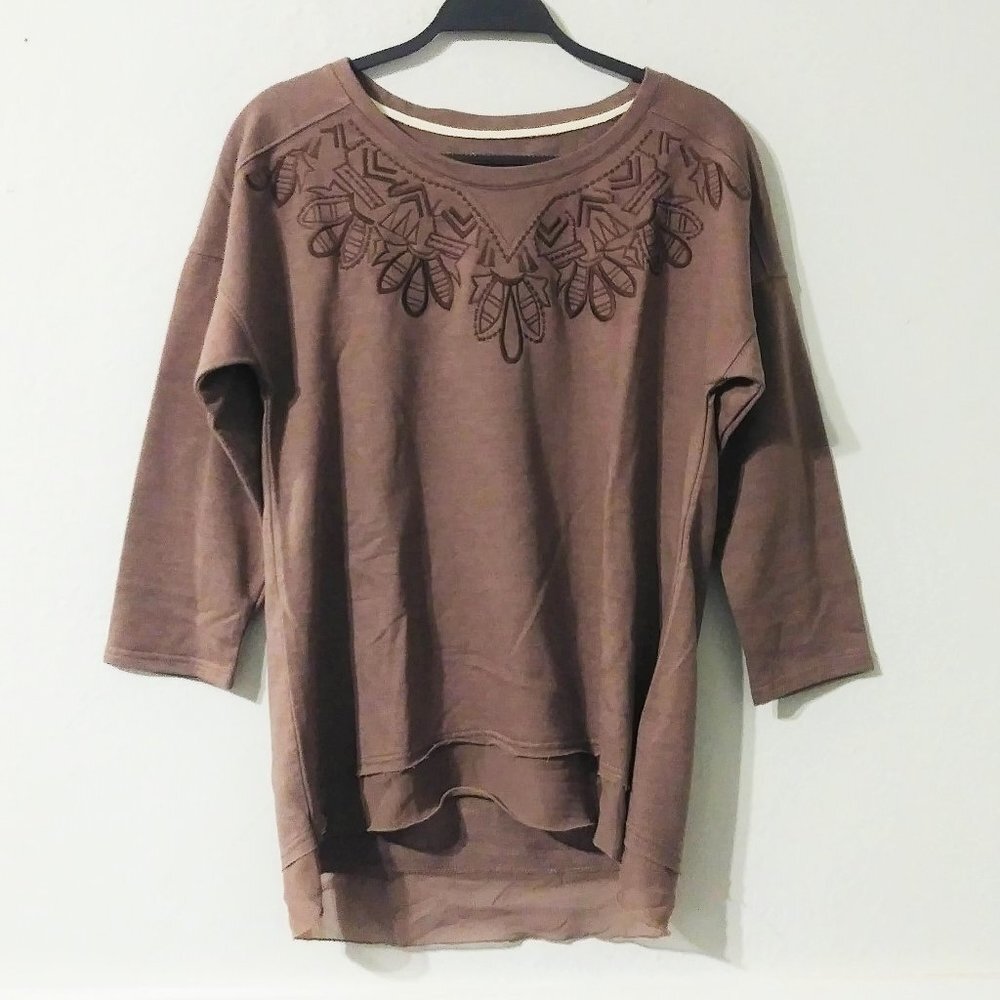 Nine West Vintage‎ America Brown Fleece Top